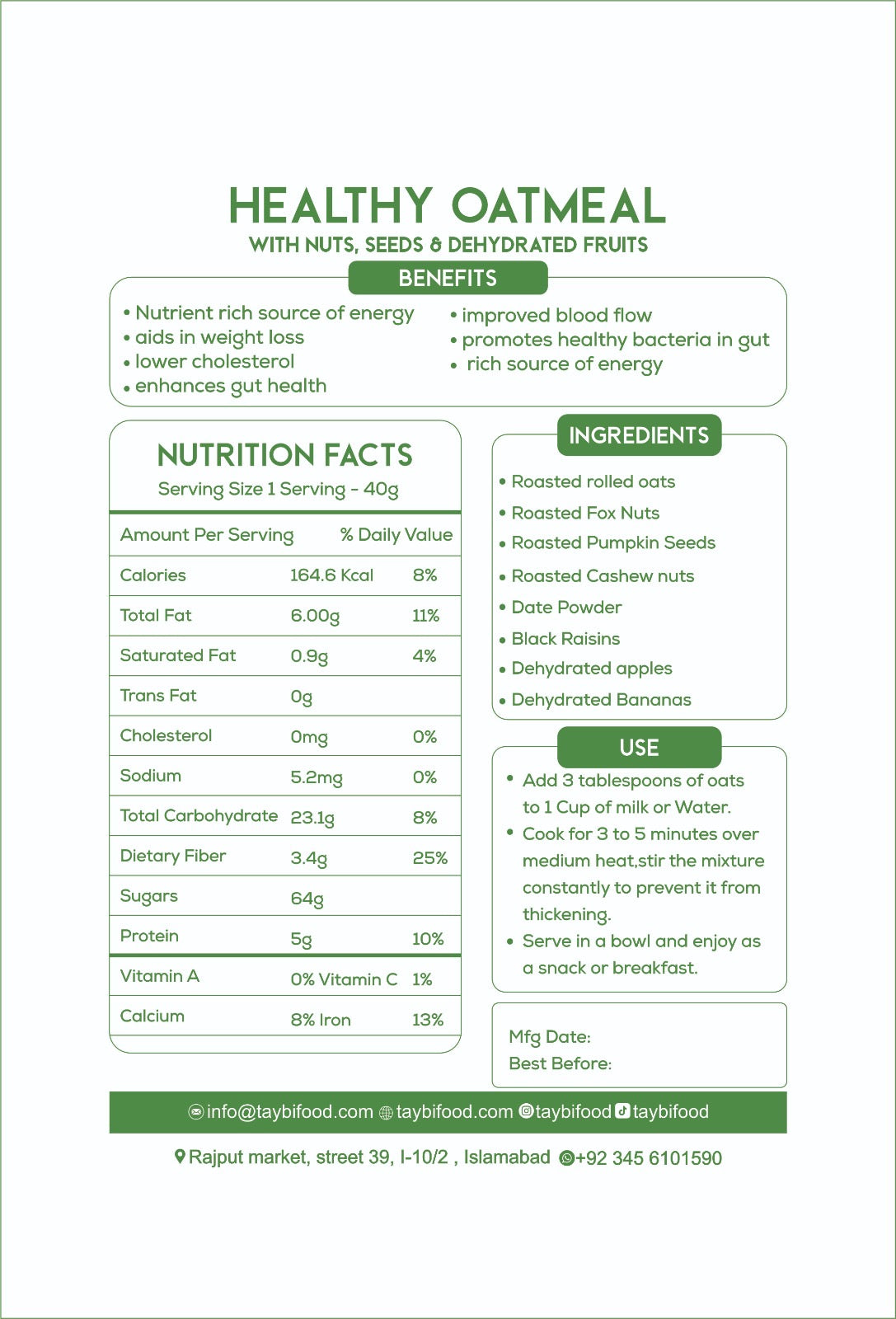 Taybi Oatmeal Bundle